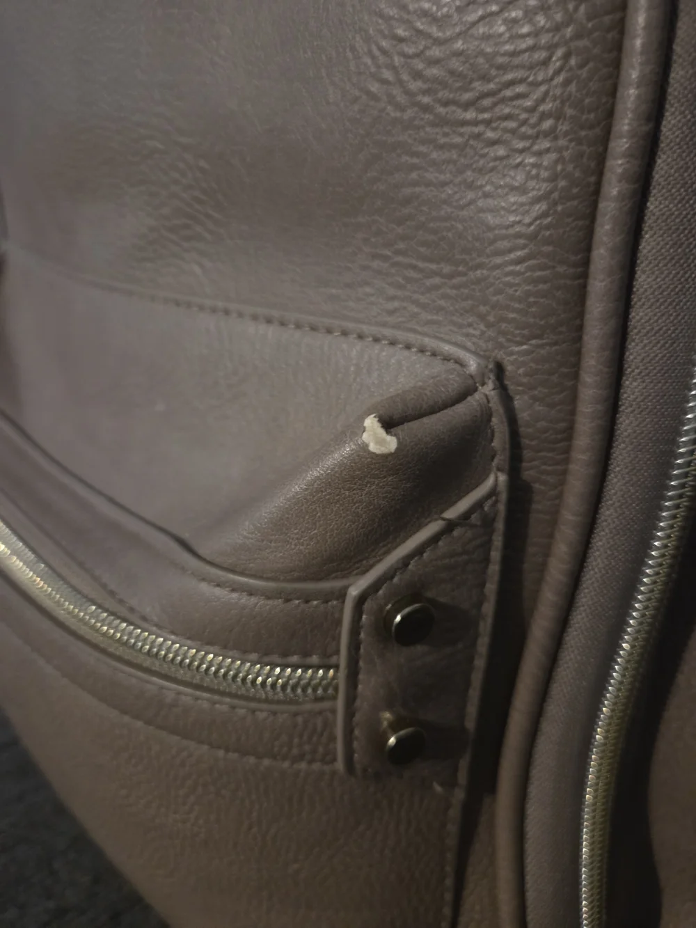 Itzy Ritzy Taupe Leather Backpack - Women's Diaper/Everyday Bag